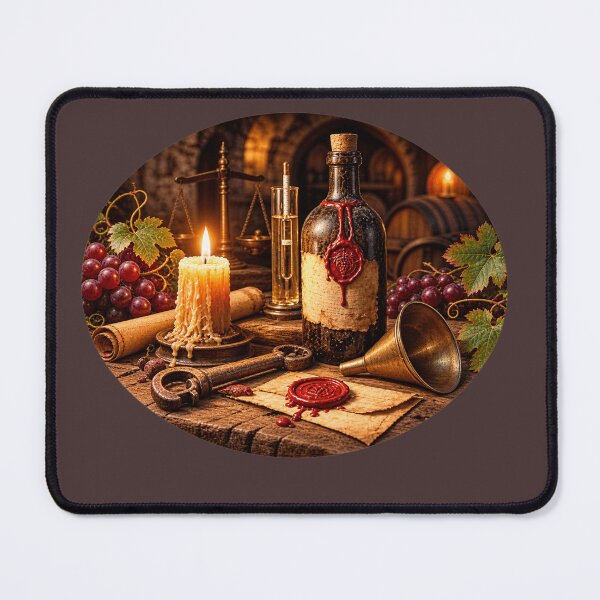 Item preview, Vintage Wine Cellar Still Life - Medieval European Wine & Vineyard Heritage designed and sold by CzipipitoStudio.