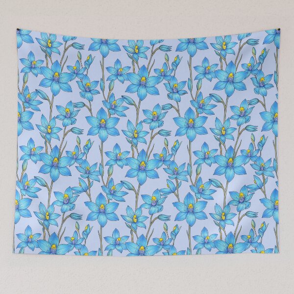 Item preview, Sky Blue Wild Orchid Vines Repeating Pattern designed and sold by Studio BC.