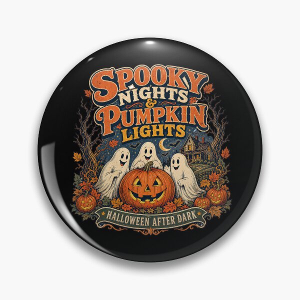 Item preview, Spooky Nights Pumpkin Lights Funny Ghost Halloween Design designed and sold by Wilcox PhotoArt.