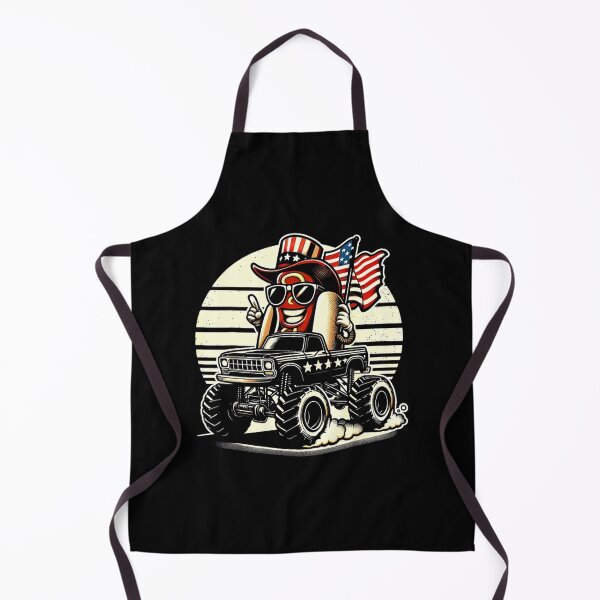 Item preview, Patriotic Hot Dog Monster Truck US Flag Sunset designed and sold by SusanKohl.