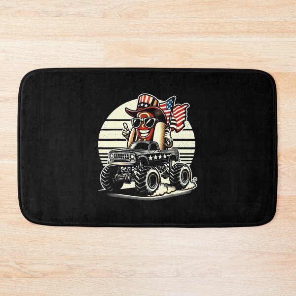 Item preview, Patriotic Hot Dog Monster Truck US Flag Sunset designed and sold by SusanKohl.