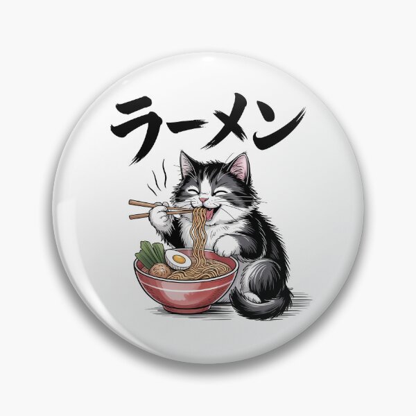 Item preview, Ramen Cat – Cute Cat Eating Ramen Noodles Japanese Design designed and sold by LoFizzy.