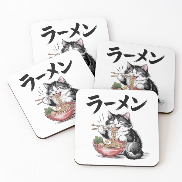 Item preview, Ramen Cat – Cute Cat Eating Ramen Noodles Japanese Design designed and sold by LoFizzy.