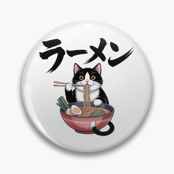 Item preview, Ramen Cat – Cute Cat Eating Ramen Noodles Japanese Design designed and sold by LoFizzy.