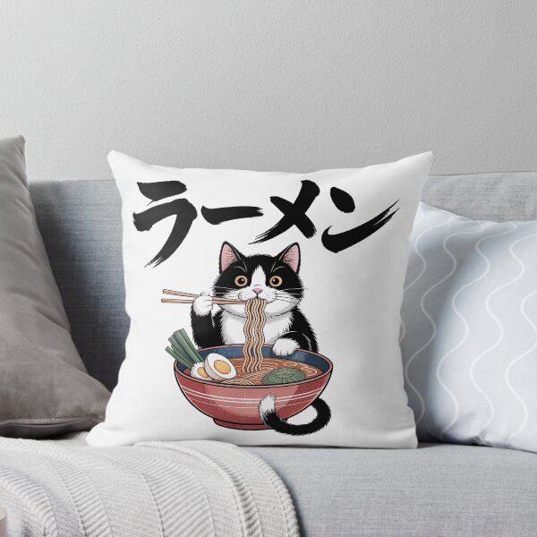 Item preview, Ramen Cat – Cute Cat Eating Ramen Noodles Japanese Design designed and sold by LoFizzy.