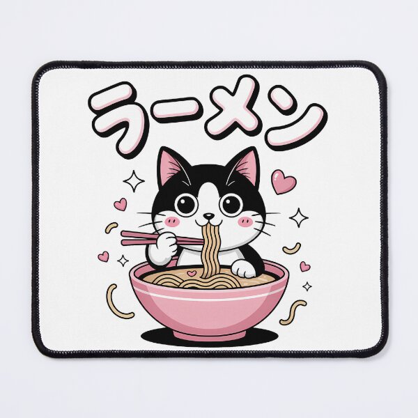 Item preview, Ramen Cat – Cute Cat Eating Ramen Noodles Japanese Design designed and sold by LoFizzy.