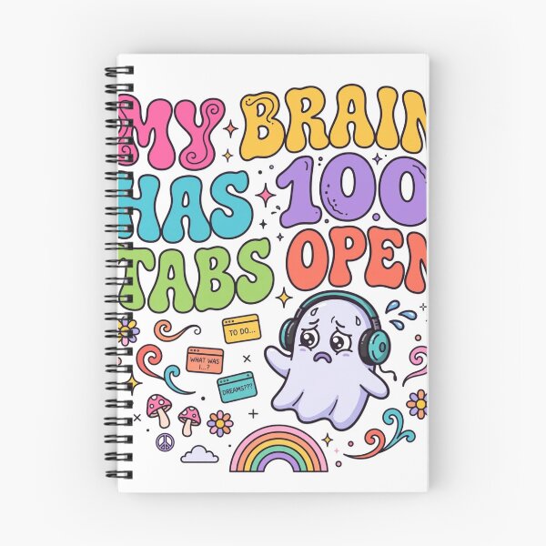 Item preview, My Brain Has 100 Tabs Open - Funny ADHD Anxiety Retro Groovy Design designed and sold by zwnexura.