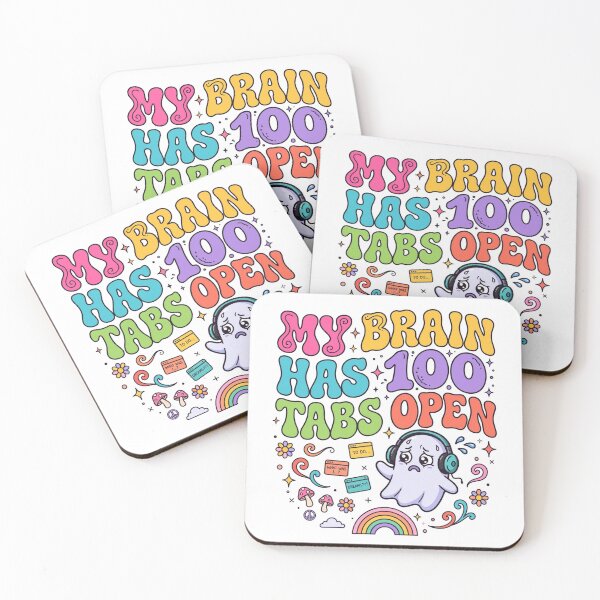 Item preview, My Brain Has 100 Tabs Open - Funny ADHD Anxiety Retro Groovy Design designed and sold by zwnexura.