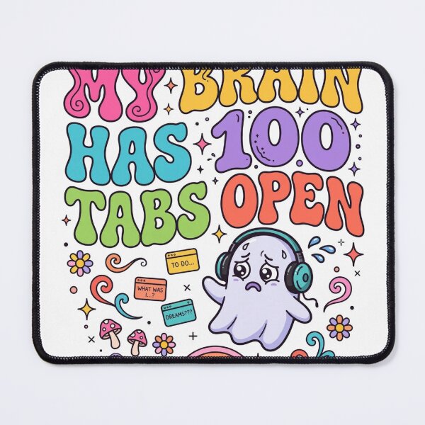 Item preview, My Brain Has 100 Tabs Open - Funny ADHD Anxiety Retro Groovy Design designed and sold by zwnexura.
