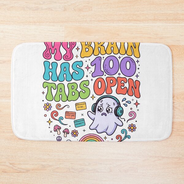 Item preview, My Brain Has 100 Tabs Open - Funny ADHD Anxiety Retro Groovy Design designed and sold by zwnexura.