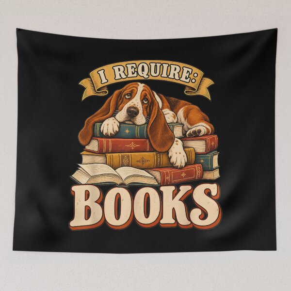 Item preview, I Require Books Basset Hound Dog Reading Fiction Book Lover designed and sold by chasenurbyst.