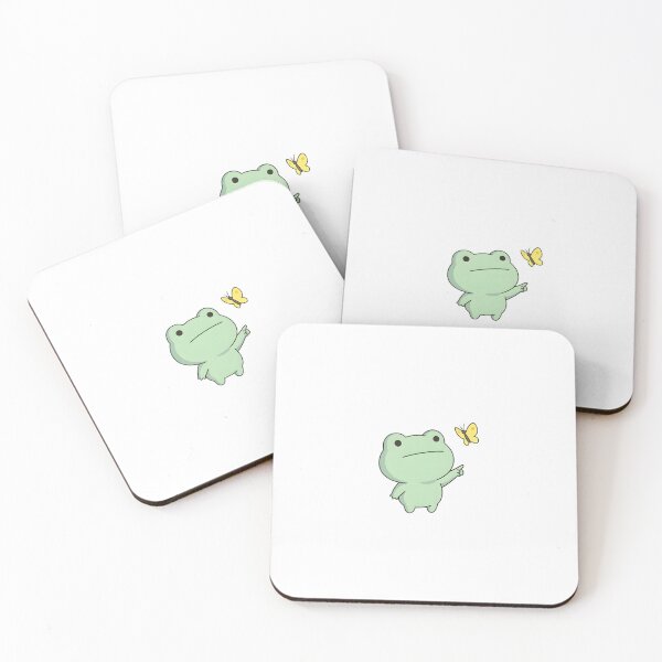 Item preview, Cute Kawaii frog chasing a butterfly designed and sold by pixellm.
