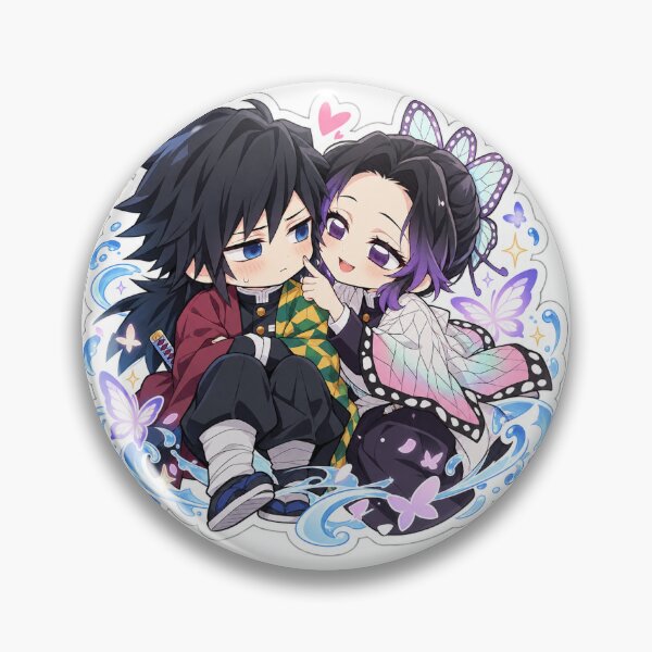Item preview, Giyu & Shinobu Butterfly Hearts designed and sold by kailoarts.