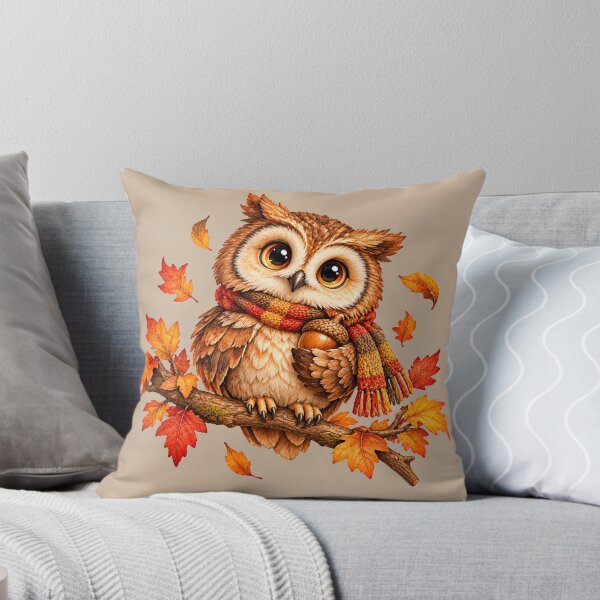 Item preview, Cozy Autumn Owl Wearing a Scarf designed and sold by Safe Haven Pets.