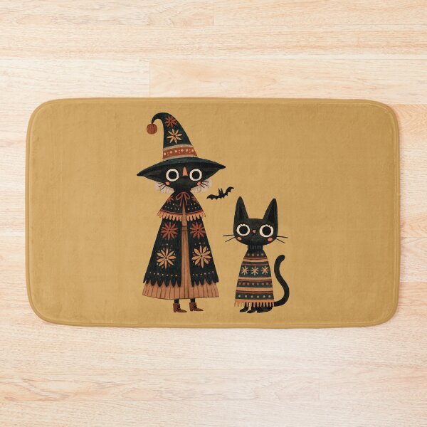 Item preview, Cute Black Cat Witch and Spooky Halloween Kitten designed and sold by MythicMood.