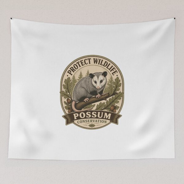 Item preview, Possum Conservation Protect Wildlife Vintage Nature Art designed and sold by Créative touche .