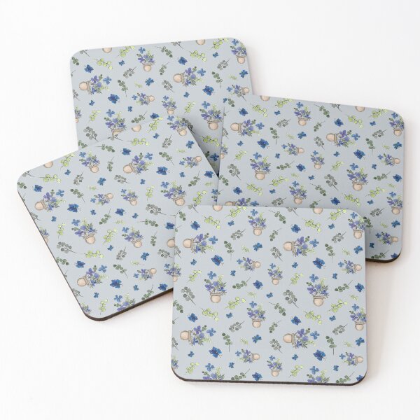 Item preview, Blue Floral Planter and Butterfly Seamless Pattern - Botanical Home Decor designed and sold by Orly Fuchs Galchen.