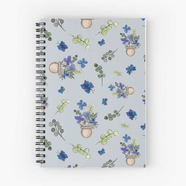 Item preview, Blue Floral Planter and Butterfly Seamless Pattern - Botanical Home Decor designed and sold by Orly Fuchs Galchen.