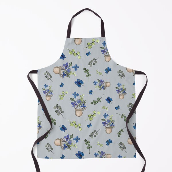 Item preview, Blue Floral Planter and Butterfly Seamless Pattern - Botanical Home Decor designed and sold by Orly Fuchs Galchen.