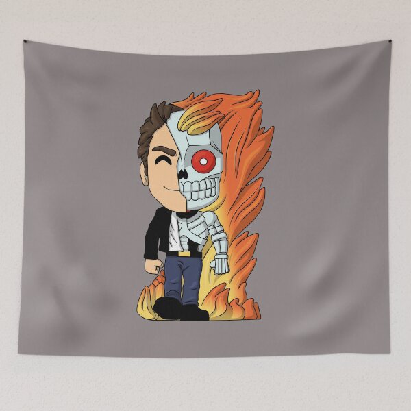 Item preview, Chibi Split Human Cyborg Flame T-Shirt-19 designed and sold by EdmundKraft.