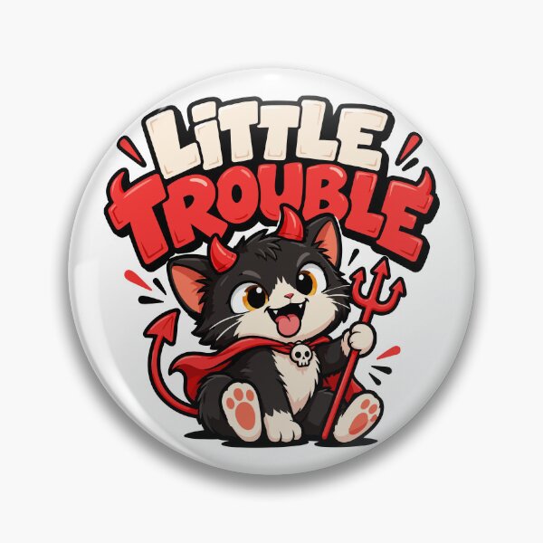 Item preview, Little Trouble – Cute Devil Kitten Funny Cartoon designed and sold by DesignGraphica.