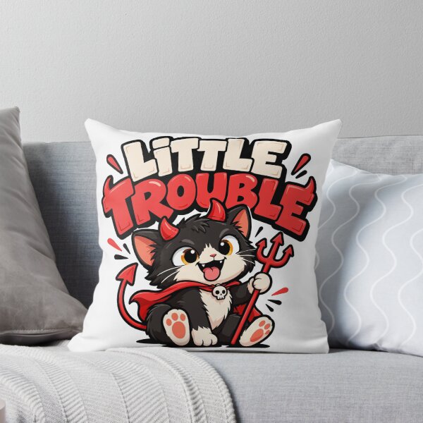 Item preview, Little Trouble – Cute Devil Kitten Funny Cartoon designed and sold by DesignGraphica.