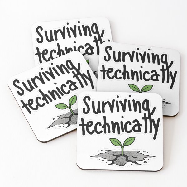 Item preview, Surviving Technically Doodle Sticker designed and sold by MindfulMischief.