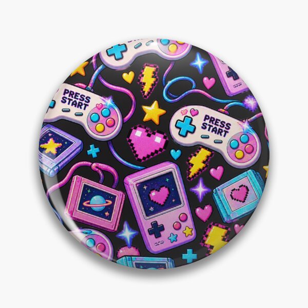 Item preview, Press Start Y2K Retro Gaming Controller Pixel Heart Pattern designed and sold by MetaModel Editions.