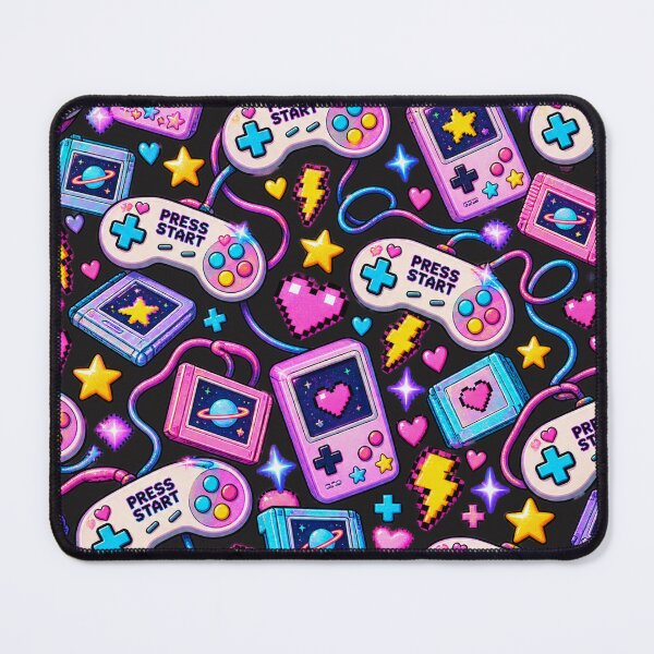 Item preview, Press Start Y2K Retro Gaming Controller Pixel Heart Pattern designed and sold by MetaModel Editions.