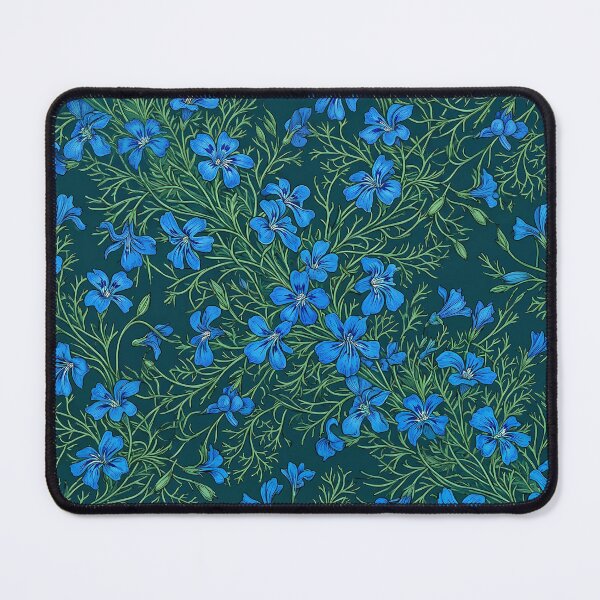 Item preview, Ditsy Royal Blue Meadow Wildflowers on Forest Green designed and sold by Studio BC.