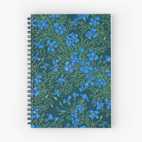 Item preview, Ditsy Royal Blue Meadow Wildflowers on Forest Green designed and sold by Studio BC.