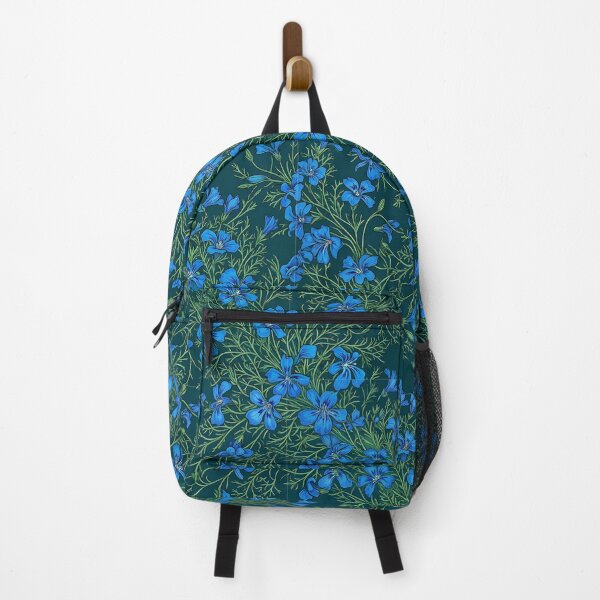 Item preview, Ditsy Royal Blue Meadow Wildflowers on Forest Green designed and sold by Studio BC.