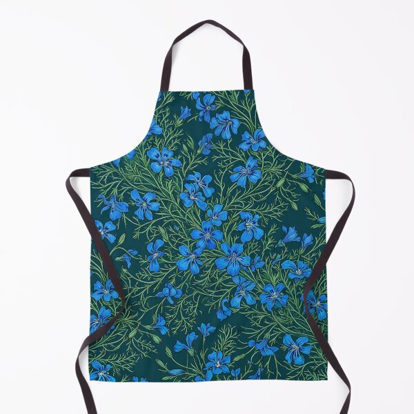 Item preview, Ditsy Royal Blue Meadow Wildflowers on Forest Green designed and sold by Studio BC.