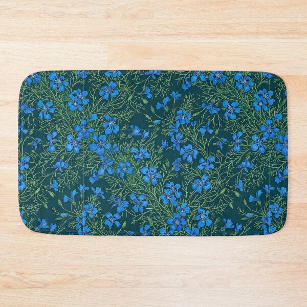 Item preview, Ditsy Royal Blue Meadow Wildflowers on Forest Green designed and sold by Studio BC.