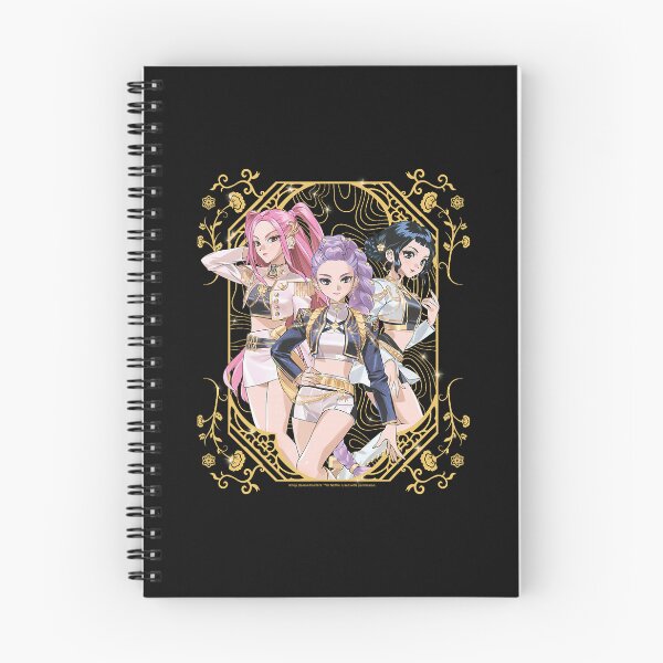 Item preview, KPop Demon Hunters Huntrix Trio Golden Floral Frame designed and sold by khdmalakarak.