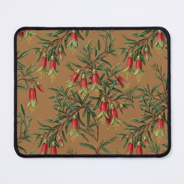 Item preview, Vintage Bell Flower & Native Foliage Pattern on Ochre designed and sold by Studio BC.