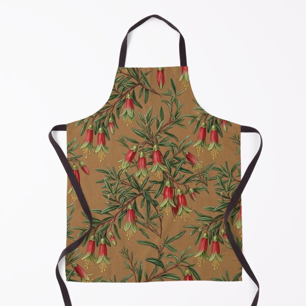 Item preview, Vintage Bell Flower & Native Foliage Pattern on Ochre designed and sold by Studio BC.