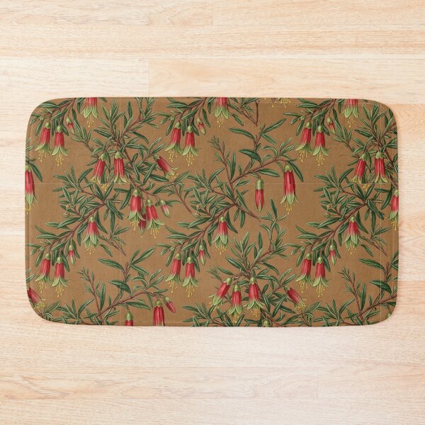 Item preview, Vintage Bell Flower & Native Foliage Pattern on Ochre designed and sold by Studio BC.