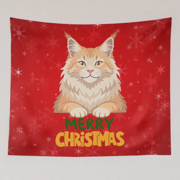 Item preview, Cute Maine Coon Cat Merry Christmas Holiday Art designed and sold by stormk10.