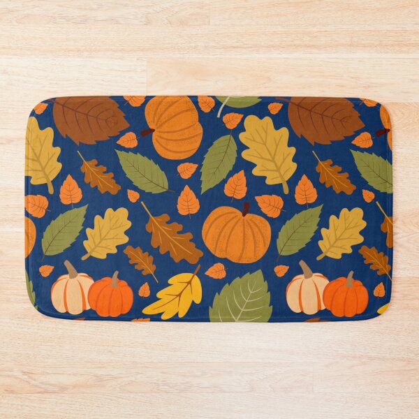 Item preview, Autumn pumpkin and autumn leaves pattern designed and sold by BigfeetLittlepaws.