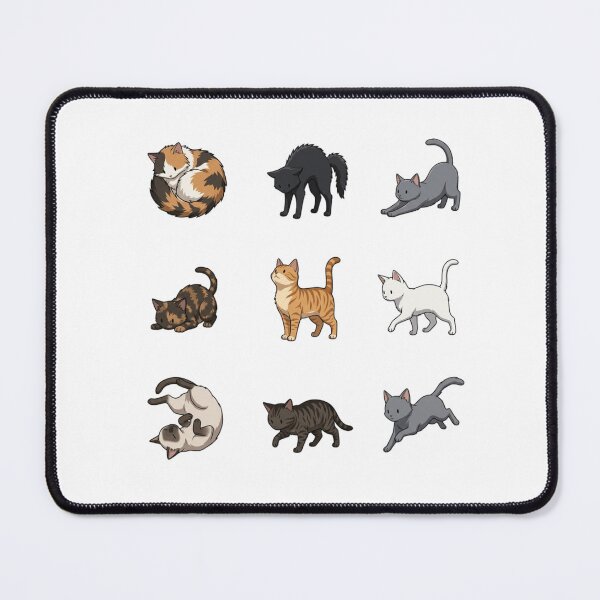 Item preview, Cute Cat Breeds Diverse Feline Poses Sticker Sheet designed and sold by mood-draftsman.