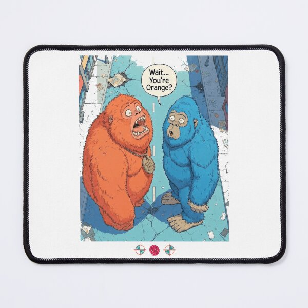 Item preview, Wait You're Orange - Funny Bigfoot & Beast Unexpected Stare-Down Meme Design designed and sold by Whimsy Trail Co.