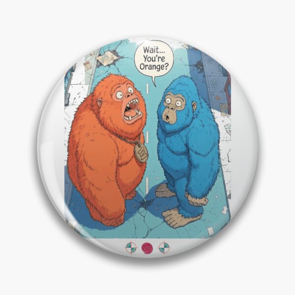 Item preview, Wait You're Orange - Funny Bigfoot & Beast Unexpected Stare-Down Meme Design designed and sold by Whimsy Trail Co.