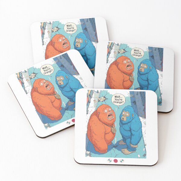 Item preview, Wait You're Orange - Funny Bigfoot & Beast Unexpected Stare-Down Meme Design designed and sold by Whimsy Trail Co.