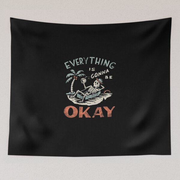 Item preview, Distressed Beach Skeleton Relaxing Sunset Slogan Art designed and sold by GittaOtt.