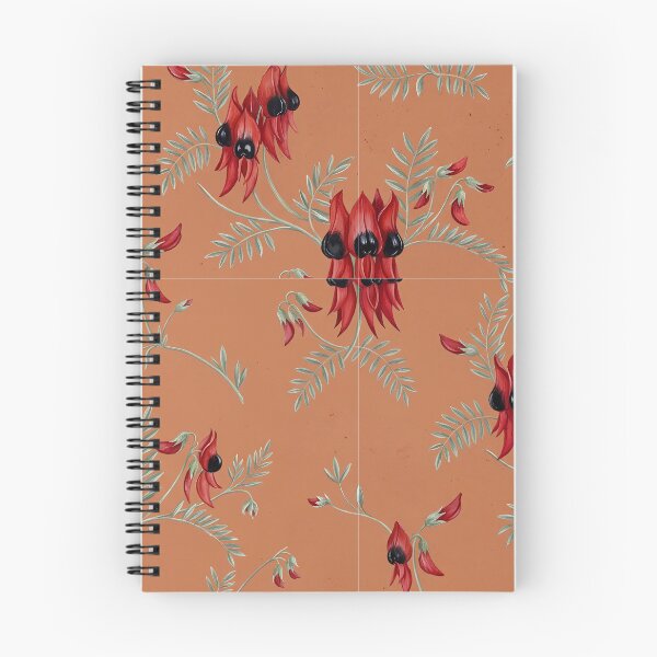 Item preview, Australian Sturt's Desert Pea Terracotta Seamless Pattern designed and sold by Studio BC.