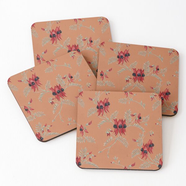 Item preview, Australian Sturt's Desert Pea Terracotta Seamless Pattern designed and sold by Studio BC.