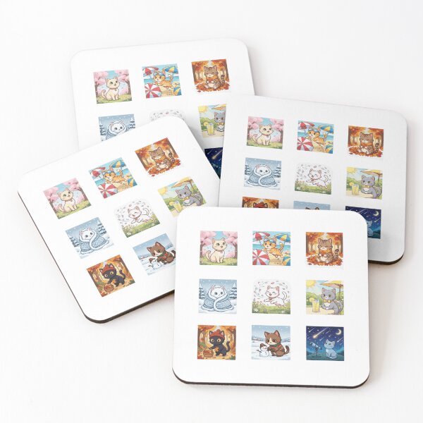 Item preview, Four Seasons Cat Weather Spring Summer Autumn Winter Sticker Sheet designed and sold by mood-draftsman.