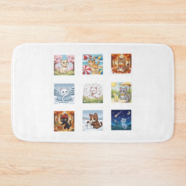 Item preview, Four Seasons Cat Weather Spring Summer Autumn Winter Sticker Sheet designed and sold by mood-draftsman.