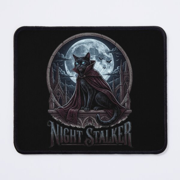 Item preview, Night Stalker Funny Vampire Cat Gothic Monster Movie Cat Halloween Cat Lover Gift designed and sold by FurRealStudioCo.